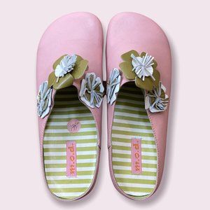 M.O.D. (My Own Direction) Sunny Pink Leather Cabana Mules Clogs - NIB/NWT 9M